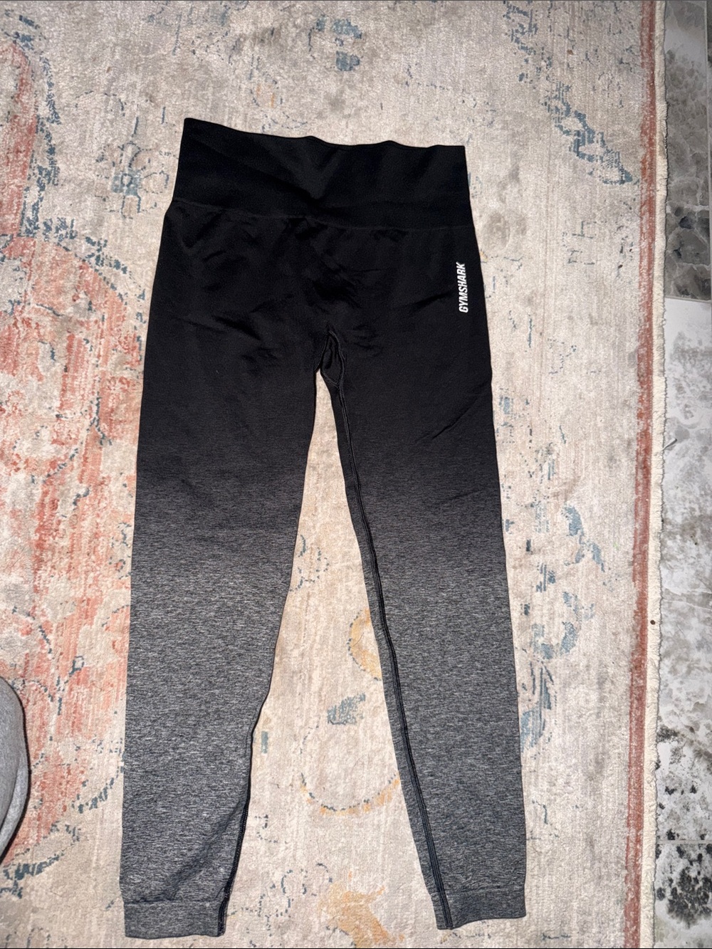 Gymshark Girls Black to Gray Ombre Leggings with High Waist